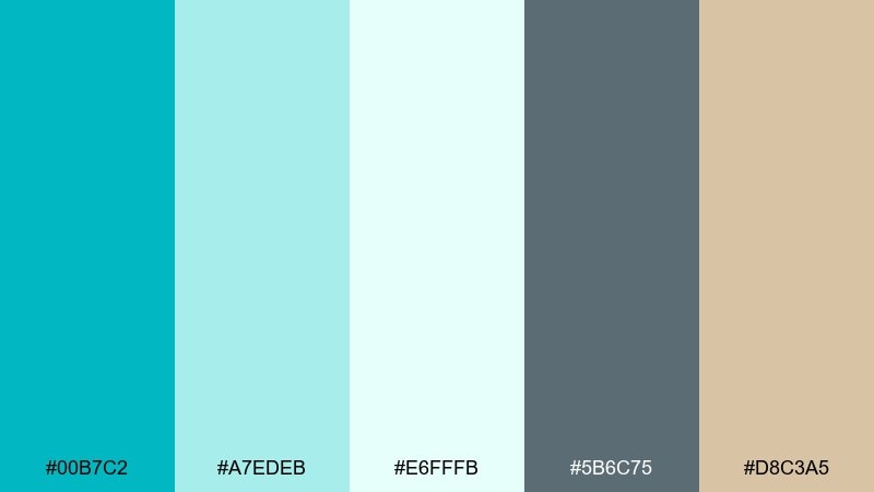 spa breeze color palette with hex codes