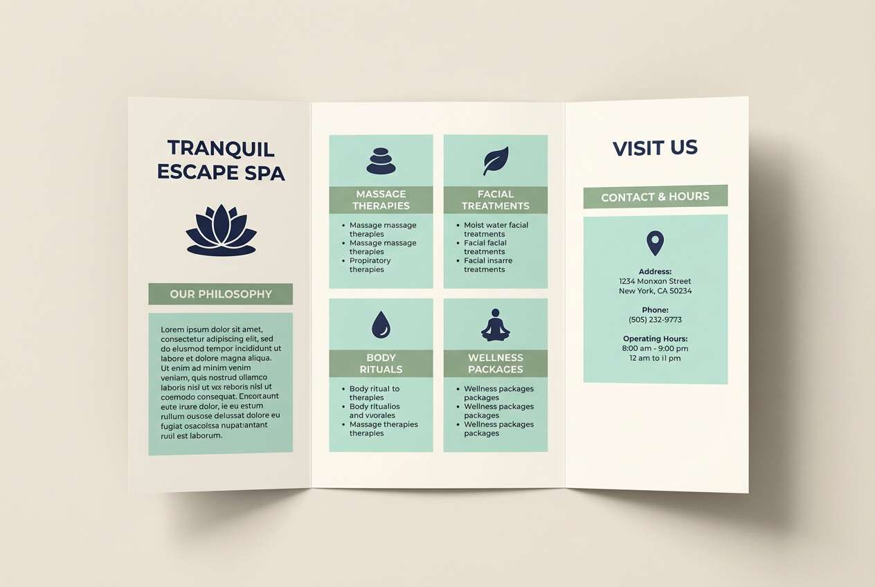 spa brochure layout