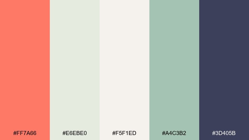 spa calm neutrals color palette with hex codes