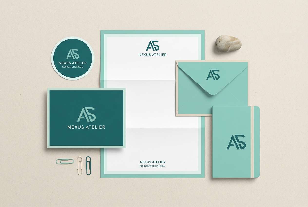 sea glass stationery mockup