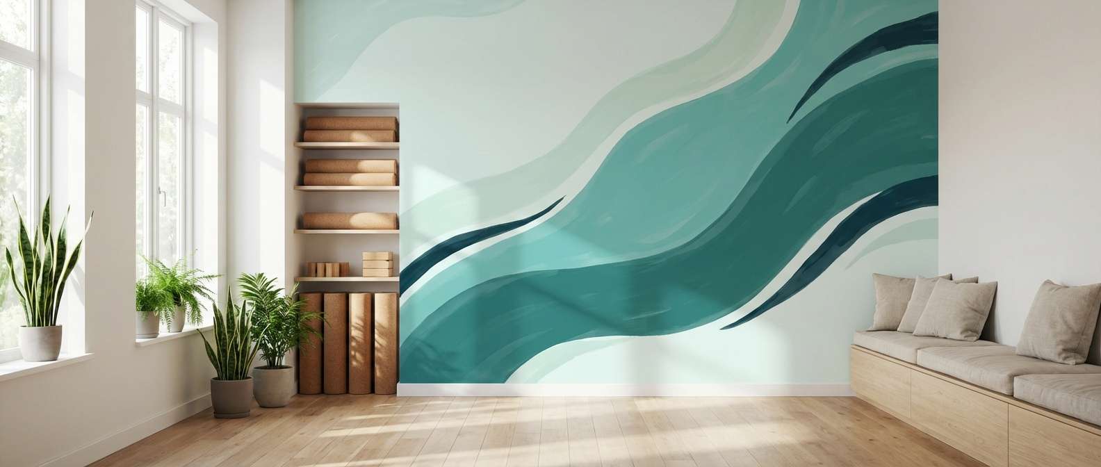 lagoon mural yoga studio