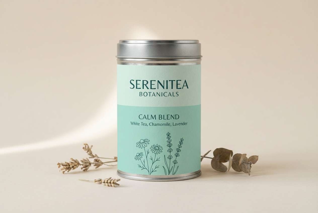 mint tea label design