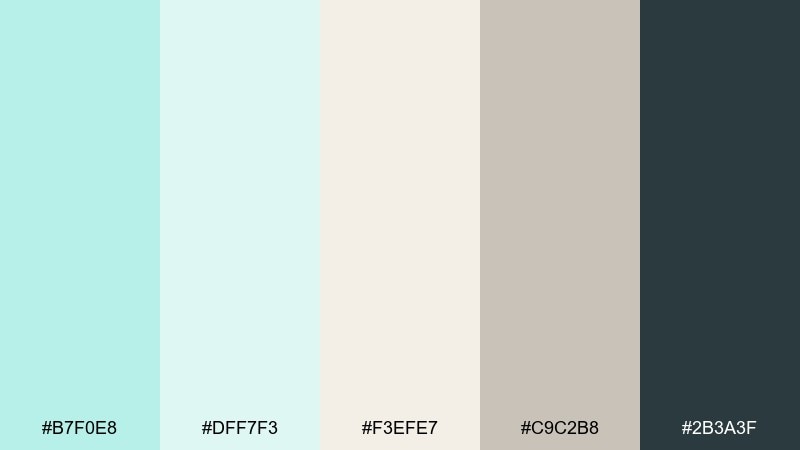 spa day neutrals color palette with hex codes