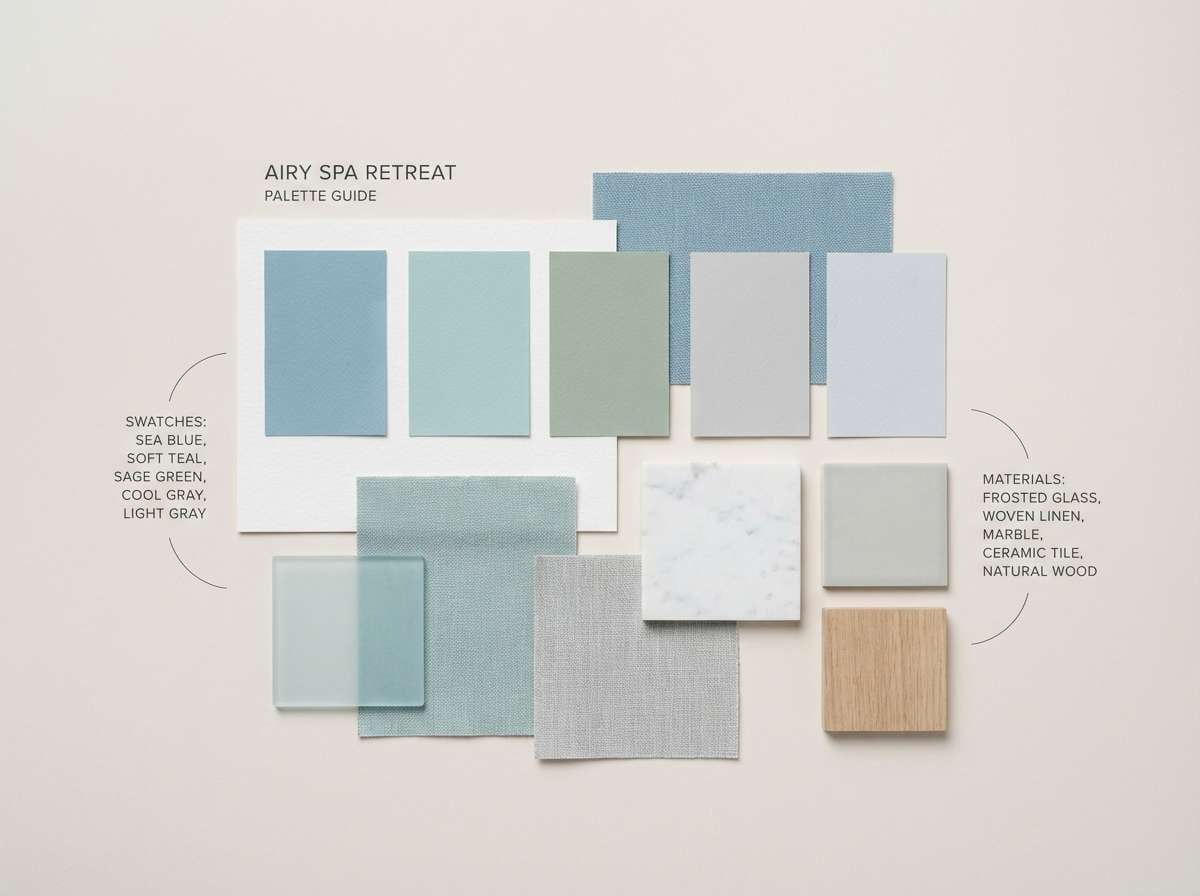 spa palette with sage and cool blue