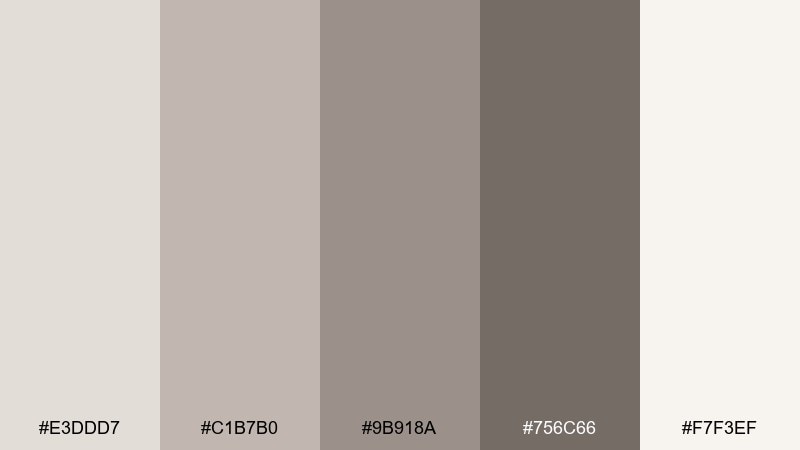 spa pebble calm color palette with hex codes