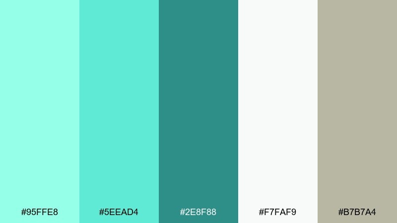 spa serenity aquamarine color palette with hex codes