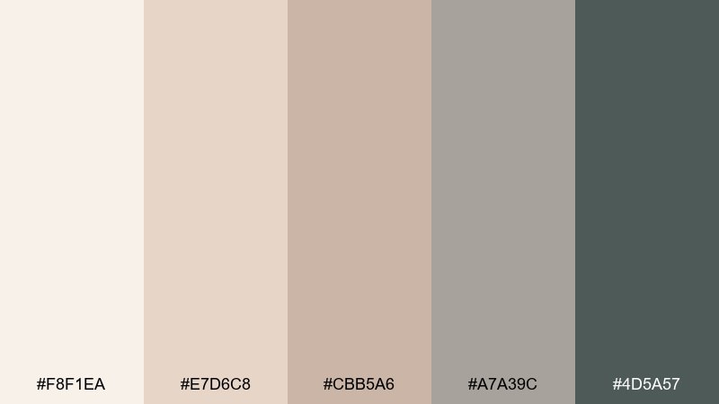 spa serenity cream beige color palette with hex codes