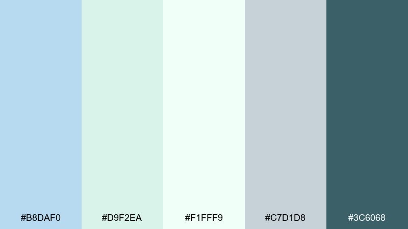 spa serenity powder blue color palette with hex codes