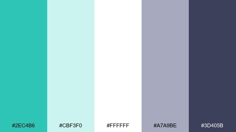 spa serenity color palette with hex codes