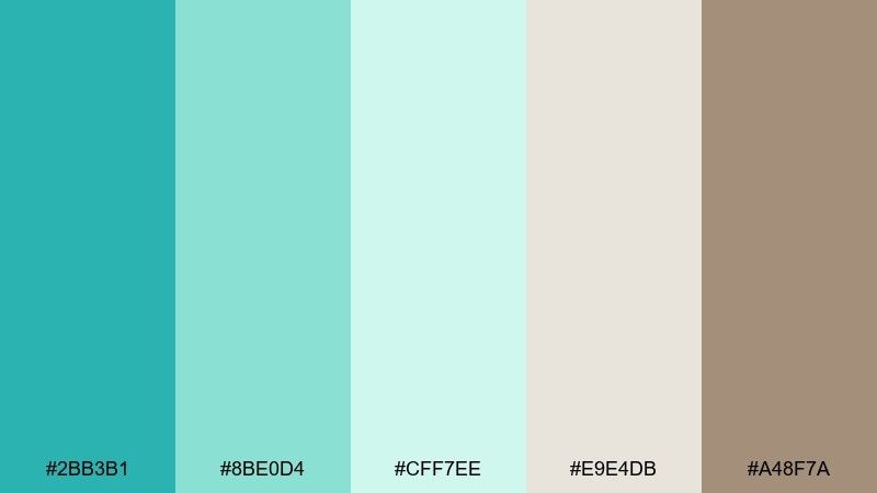 spa serenity color palette with hex codes