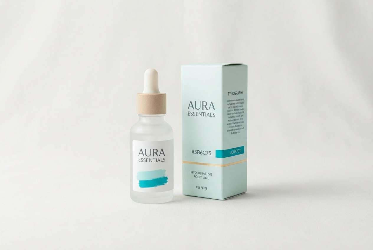 cyan skincare packaging mock