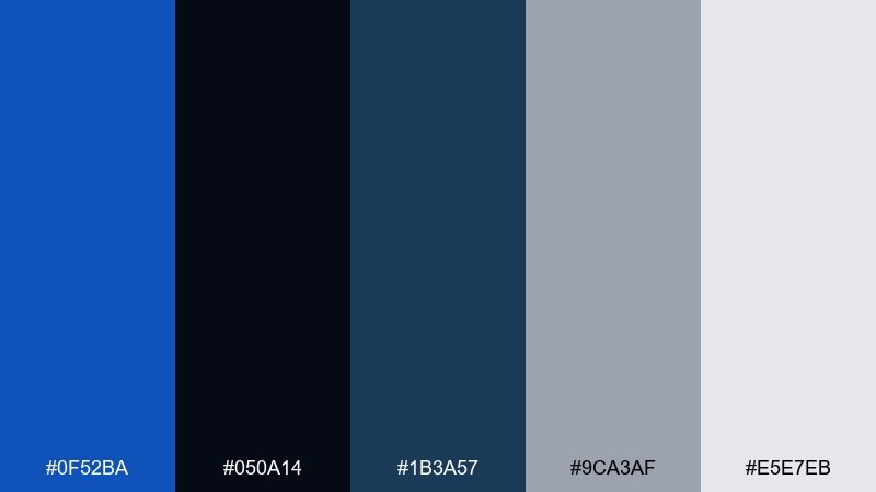 space observatory sapphire color palette with hex codes
