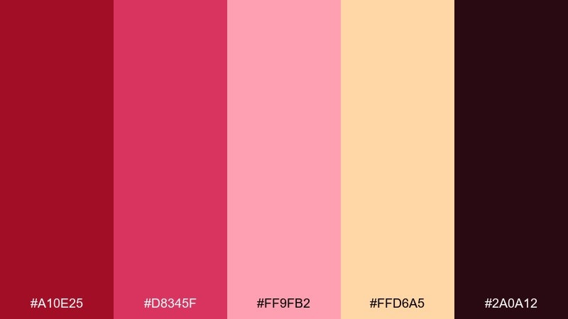 sparkling jewelbox ruby color palette with hex codes