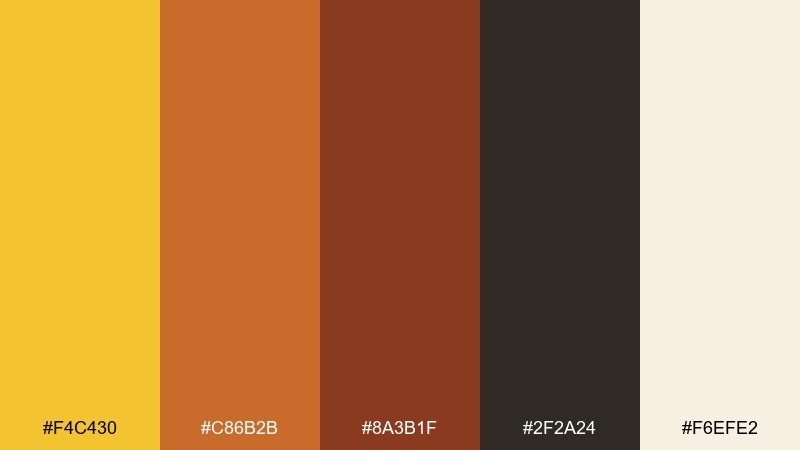 spice market glow saffron color palette with hex codes