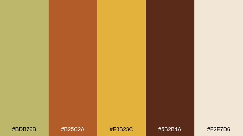 spice route dark khaki color palette with hex codes
