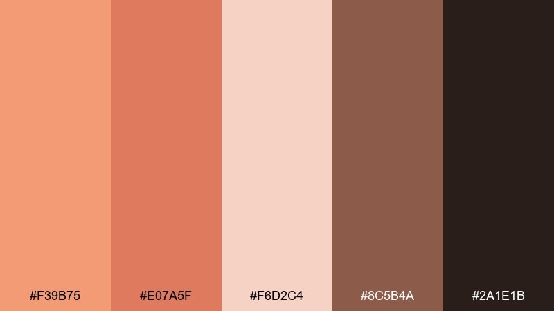spiced apricot cocoa color palette with hex codes