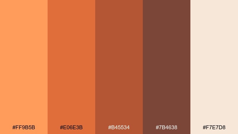spiced apricot linen color palette with hex codes