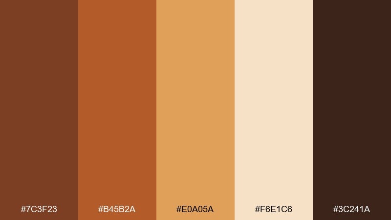 spiced bakery poster golden brown color palette with hex codes