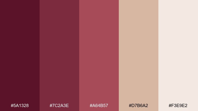spiced berry neutrals burgundy plum color palette with hex codes