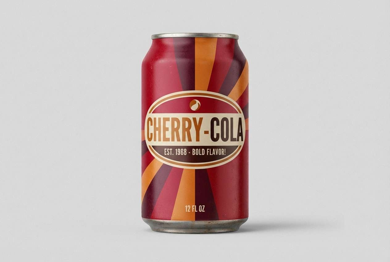 retro soda can in cherry red