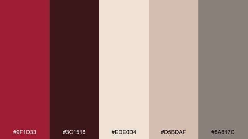 spiced cocoa cardinal color palette with hex codes