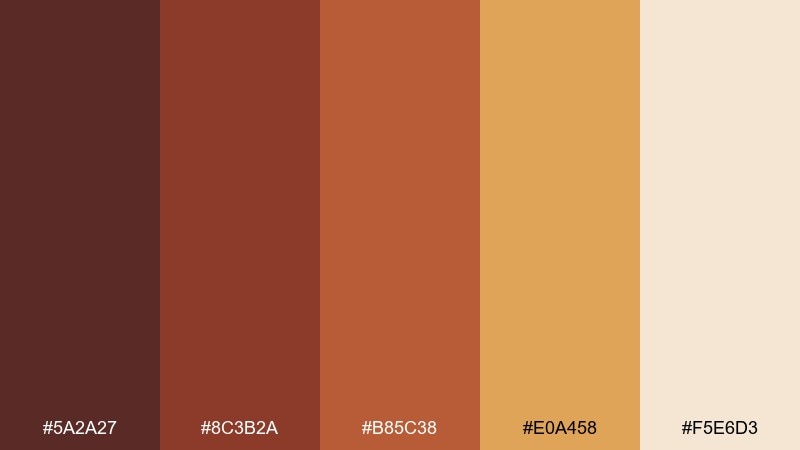 spiced cocoa warm color palette with hex codes