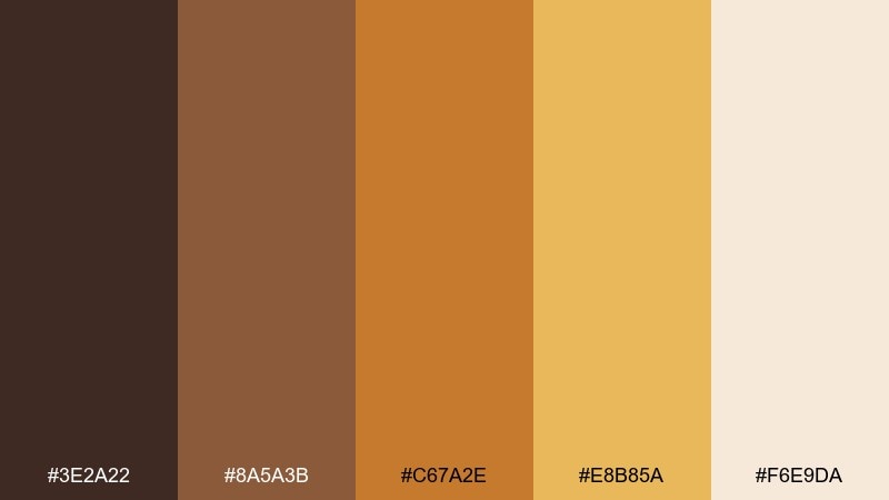 spiced latte color palette with hex codes