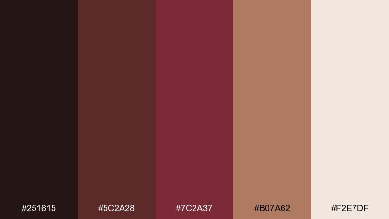 spiced mocha color palette with hex codes
