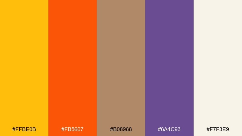 spiced orchard amber color palette with hex codes