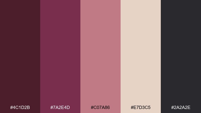 spiced plum fall color palette with hex codes