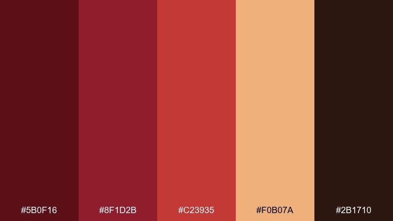 spiced pomegranate color palette with hex codes