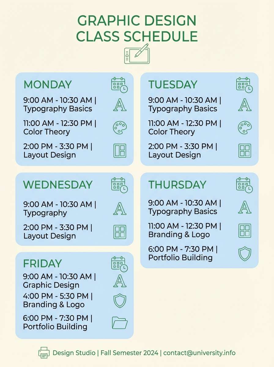 class schedule poster