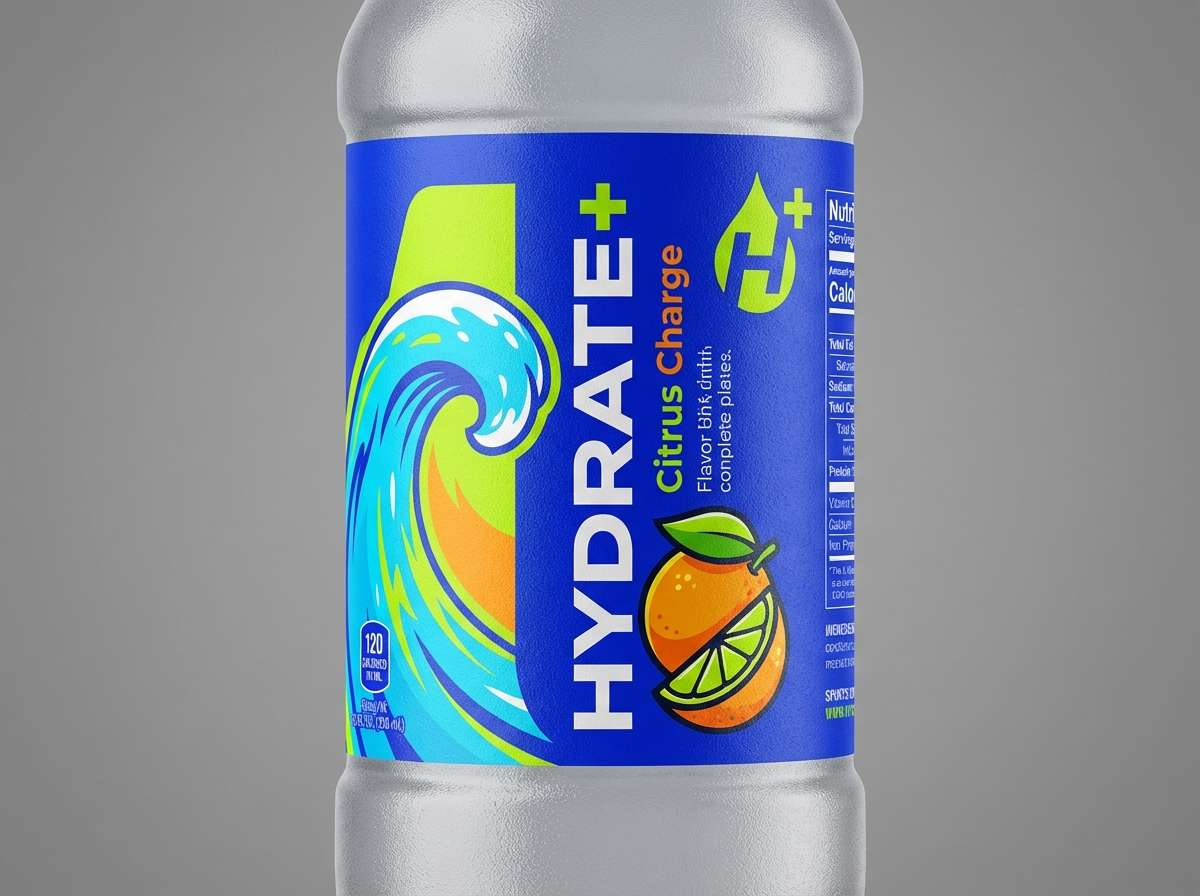 sports drink label mockup