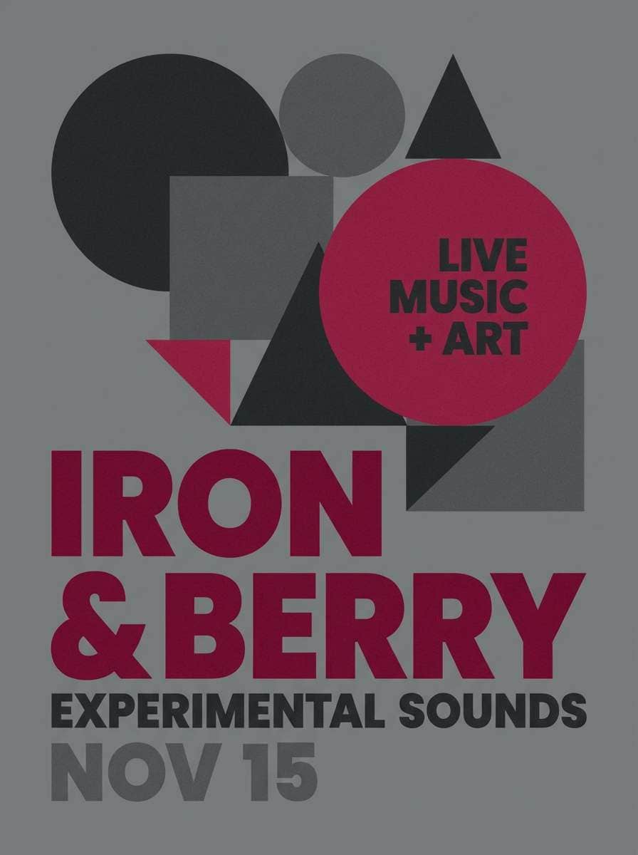 sports poster in iron and berry