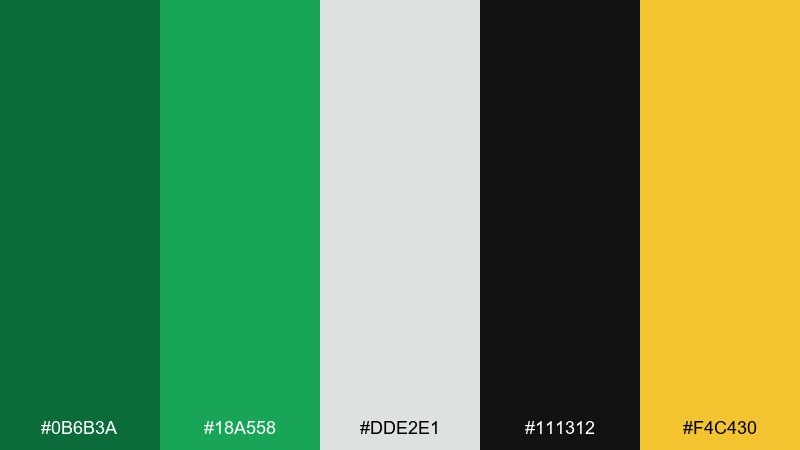 sports team bold shamrock color palette with hex codes