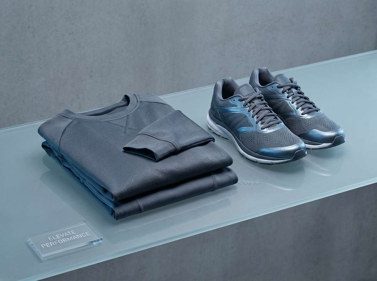 sportswear ad in cool blues