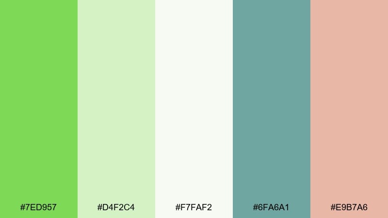 spring botanical wash mantis color palette with hex codes