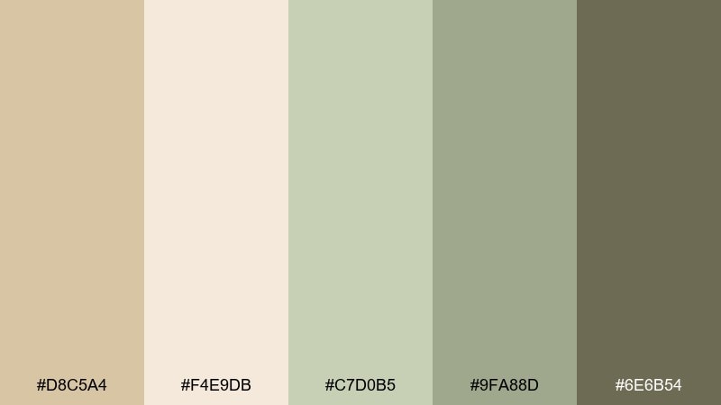 spring botanicals wash beige sand color palette with hex codes