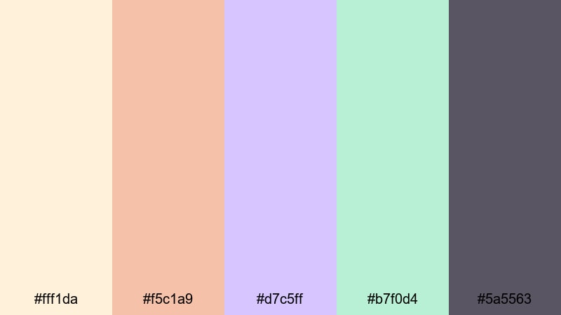spring candlelight color palette with hex codes
