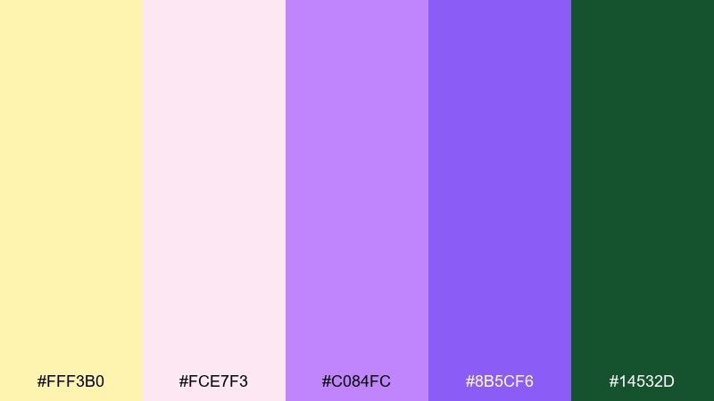 spring crocus color palette with hex codes