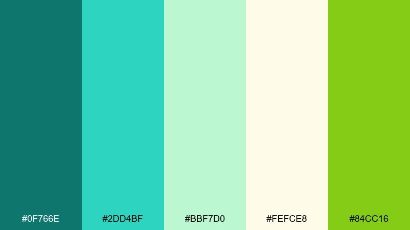 spring eucalyptus color palette with hex codes