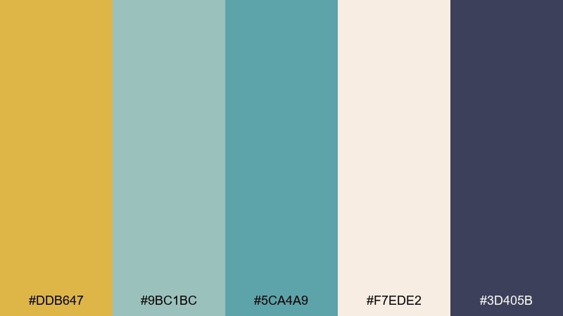 spring heirloom color palette with hex codes