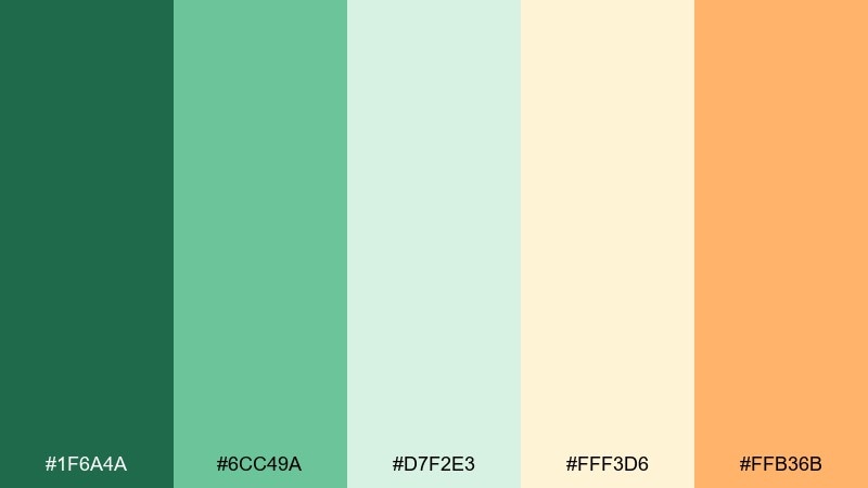 spring hothouse botanical color palette with hex codes