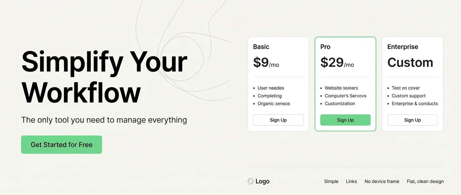 spring green landing ui