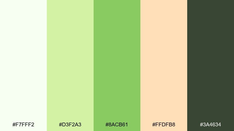 spring market fresh color palette with hex codes