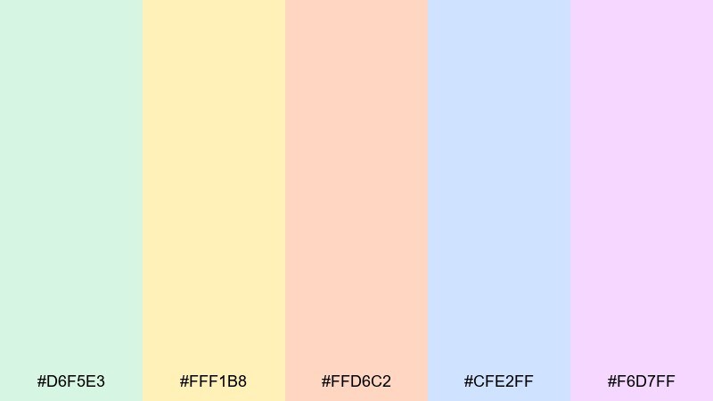 spring market pastel color palette with hex codes