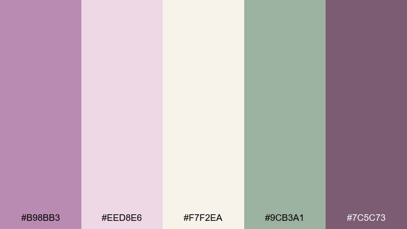 spring mauve bloom color palette with hex codes