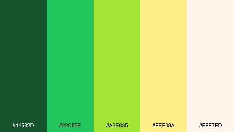 spring meadow gradient color palette with hex codes
