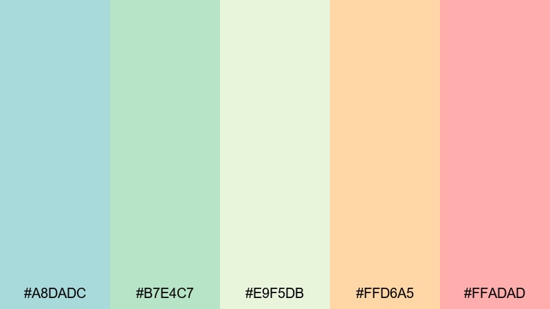 spring meadow soft color palette with hex codes