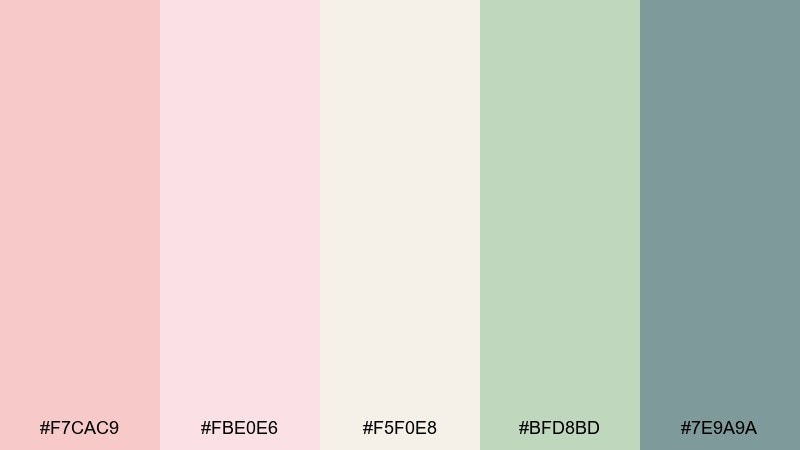 spring peony garden rose quartz color palette with hex codes